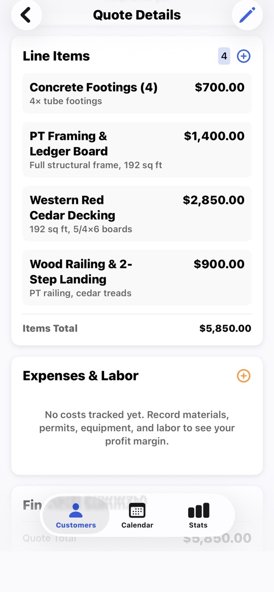 QuotePro app screenshot 5
